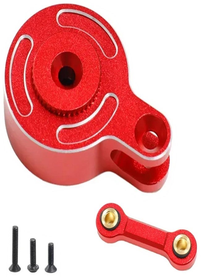 RCJTCQX Aluminum 25T Servo Saver with Fixed Link Upgrades Part for 1/10 Big Rock 3S BLX,Granite/Senton 3S BLX & Mega 550,Kraton/Outcast 4S BLX,1/8 Typhon 3S BLX& Mega 550 (Red) - Image 1